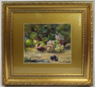 Fine Fruit Still Life By John Freeman (English) Oil On Board