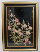 Victorian Needlework Set In Black & Gilt Frame