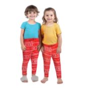 Job Lot of 100 Kids Winter Fleece Pants In Red and White Print Seasonal Hot Seller