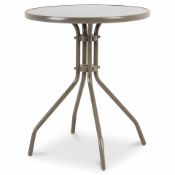 Grey Metal 2 Seater Table & Glass Top RRP £29.99 Ld