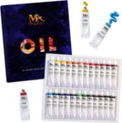 MozArt Supplies Oil Paint Set 24 Oil Based Paints For Artists, Hobby Painters RRP £18.99 L6b