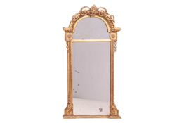 Regency Carved Wood and Gilt Gesso Pier Glass