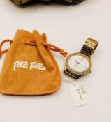 Vintage Folli Follie Women’s Rose Gold Bracelet Crystal Encrusted Watch WFOB045SS