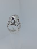 Silver UK Hallmarked Skull Ring