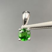 Awesome Natural Rare Chrome Diopside With Silver Pendant