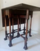 Small George II Style Mahogany Spider Leg Table With Braganza Spanish Feet