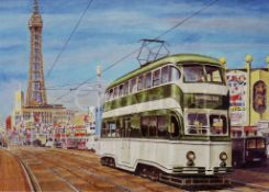 Get on Board Golden Mile Blackpool Promenade Tour Tram Collectable Metal Wall Art