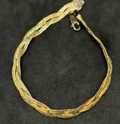 9ct Braided Herringbone Bracelet