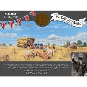 VE Day 80th Anniversary Designed Metal Art Coin Display The Land Girls