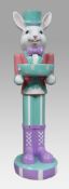Decorative Painted Illuminated Easter Bunny Statue