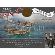 VE Day 80th Anniversary Designed Metal Art Coin Display Huricane-3