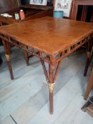 Rare Bamboo and Cane Metamorphic Dining/Side Table 1930s.