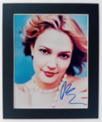Drew Barrymore Signed Photo In Cardboard Mount. 10x8 Inch / 25 x 20 cm