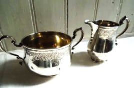 A George V Sterling Silver Sugar Bowl and Cream Jug Set, Goldsmiths & Silversmiths Co., London