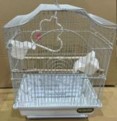 6 x Small Bird Cage In White RRP £44.99 L17