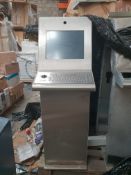 Stainless Steel Computer Kiosk With Touch Screen No Mother Board Kiosk Only