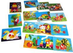 Wooden Jigsaw Puzzle Assortment | 8 Each of 15 Designs | 120 Pieces | RRP £718.80 (Job Lot 120 To...