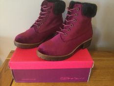 Dolcis ÒJoanÓ Ankle Boots, Size 5, Wine Velvet - New RRP £49.99