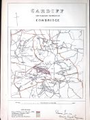 Cardiff Cowbridge District Wales Boundary Commission 157-Year-Old Antique Map.