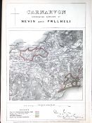 Carnarvon Nevin & Pwllheli District Wales Boundary Commission 157-Year-Old Antique Map.
