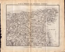 Isle Of Thanet & Adjacent County Kent King George IV 197 Years-Old Antique Map.