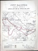 New Radnor Knighton & Knucklas Wales Boundary Commission 157-Year-Old Antique Map.
