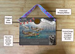 VE Day 80th Anniversary Designed Metal Art Coin Display Spitfire On Standby