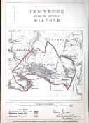 Pembroke Milford District Wales Boundary Commission 157-Year-Old Coloured Antique Map.