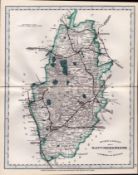Nottinghamshire Cruchley Scarce Antique Railways & Stations Coloured Map.