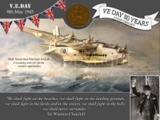 VE Day 80th Anniversary Metal Art Coin Display Sunderland Protecting The Convoy
