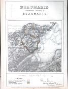 Beaumaris Town & District Wales Boundary Commission 157-Year-Old Antique Map.