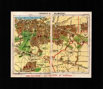London District Woolwich & Plumstead Mounted Antique Map.