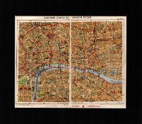 London District Charing Cross & London Docks Mounted Antique Map.