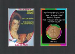David Bowie Mounted Original 1947 Penny Metal Display Gift Set-1.
