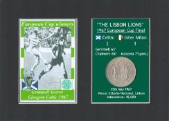 Gemmill Scores Celtic European Cup Mount & 57 Year-Old 1967 Coin Set.