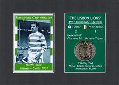 Bertie Auld Celtic European Cup Mount & 57 Year-Old 1967 Coin Display