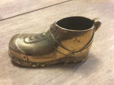 A Victorian Brass Shoemaker's Shop Display Shoe