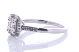 9ct White Gold Fancy Cluster Diamond Ring 0.25 Carats
