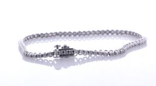 9ct White Gold Tennis Diamond Bracelet 1.00 Carats