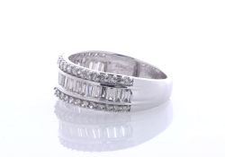 14ct White Gold Semi Eternity Fancy Diamond Ring 1.00 Carats