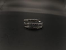 Silver Ladies Triple Coil Ring Set With CZ