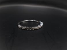 Silver Ladies Half Eternity Ring Set With CZ