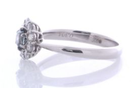 Platinum Round Cluster Claw Set Diamond Ring (D0.30) 0.62 Carats