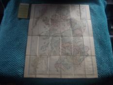 Stanford's Road and Railway Map of Scotland - 1858 - 24 Panels Laid On Linen.