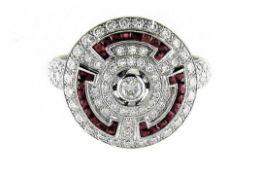 A Restored Art Deco Style Ruby and Diamond Ring