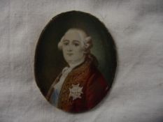 Miniature Watercolour Portrait of Louis XVI - Circa 1800's