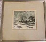 “Winter” Gillian Stroudley Artist Pencil Signed Limited Edition Etching