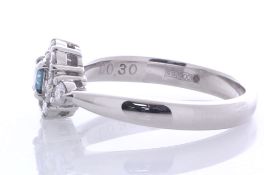 Platinum Round Cluster Claw Set Diamond Ring (D0.17) 0.47 Carats