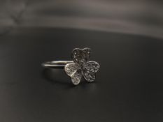 Silver Ladies Shamrock Ring Set With CZ