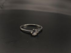 Silver Ladies Solitaire Ring Set With CZ Size M